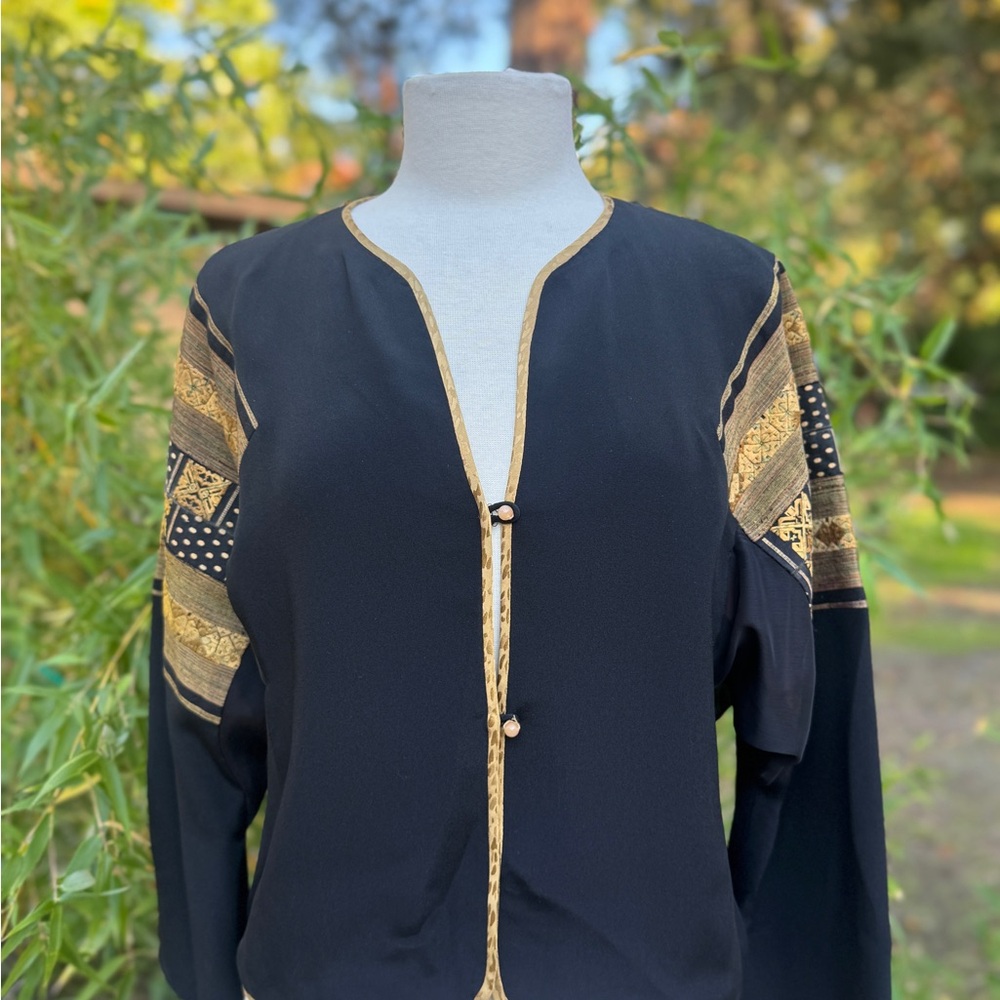 Black and Gold Silk Jacket